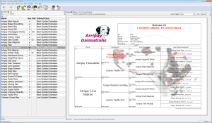Breeders Assistant for Dogs Main Window