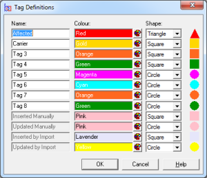 Tag Definitions Window